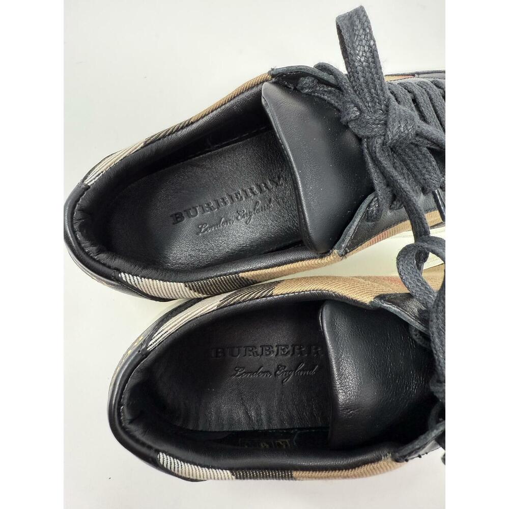 Burberry Women’s Unisex Low-Top Sneakers Check & Black Leather EU 38 / US 7.5 - Picture 11 of 11